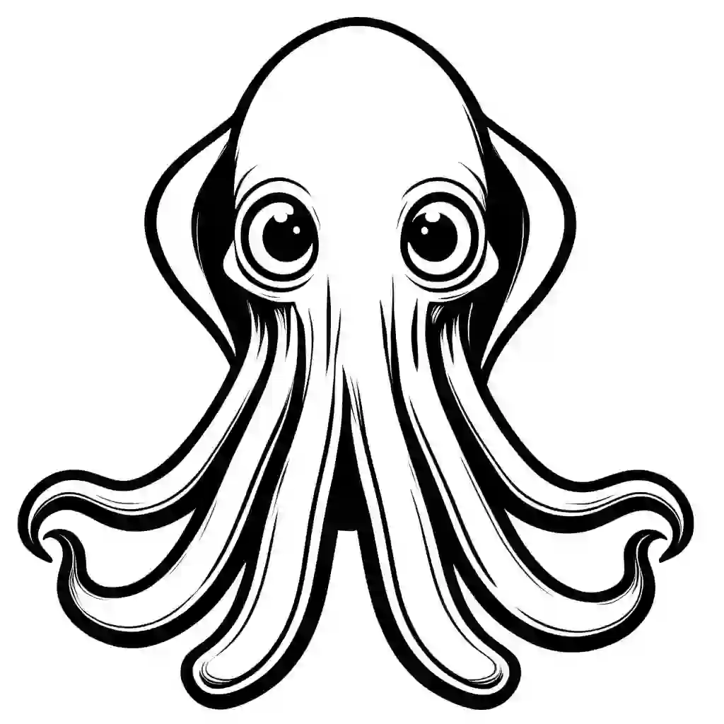 Squids coloring pages